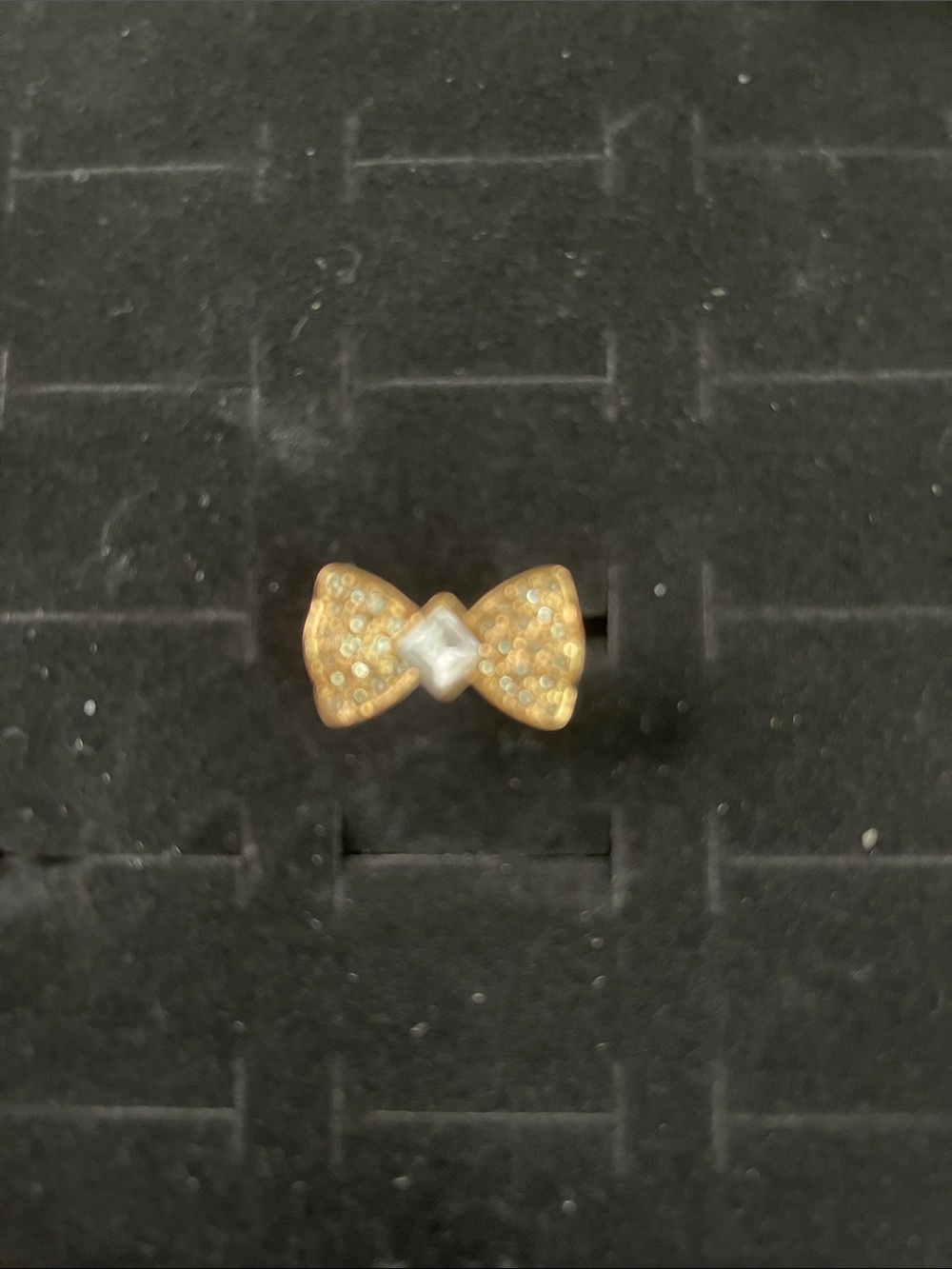 Badgley Mischka Gold Bow Ring with Clear Center Stone